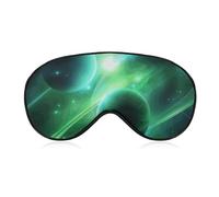 Green Light Planet Schlafmaske, weich, bequem, Augenmaske mit verstellbarem Riemen, Augenabdeckung, Augenschatten für Männer und Frauen, Arbeit, Reisen