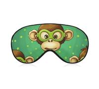 Green Monkey Schlafmaske für Damen und Herren, Seitenschläfer-Augenabdeckung mit verstellbarem Riemen, weich, atmungsaktiv, Verdunkelungsmaske, rutschfest, tiefer Schlaf, Reisezubehör