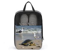 Green Sea Turtle Schuhtasche, Reise-Schuh-Organizer, wasserabweisend, Schuhbeutel mit Reißverschluss, Sneaker, Staubbeutel, grau, Einheitsgröße, modern, grau, Einheitsgröße, Modern