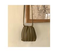 (Green) Summer Fashion New Crossbody Bag Women's PU Single Shoulder Mini Bag Luxury Versatile Pleated Casual Small Square Bag Handbags