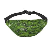 Green Tree Bauchtasche für Damen und Herren, modische Hüfttasche, Umhängetasche, Geldbörse, Hüfttasche mit verstellbarem Riemen, wasserdichte Brusttasche für Reisen, Wandern, Sport, Schwarz,