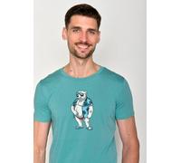 GREENBOMB Animal Beach Bear Guide - Sportliches T-Shirt aus Bio-Baumwolle / hochwertiger Print / GOTS / Fair & Vegan Türkis (Turkis) M
