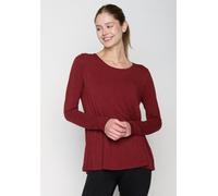GREENBOMB Basic Mind - Lässiges Longsleeve aus Viskose (LENZING ECOVERO) Mix / Fair & Vegan Rot (Red Berry) XS