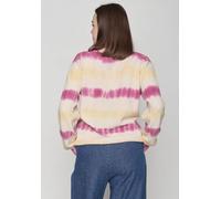 GREENBOMB Basic Silky - Gemütlicher Strickpullover aus Bio-Baumwolle / GOTS / Fair & Vegan Lila (Mauve Yellow Stripes) XL