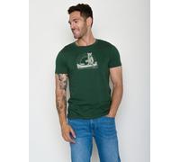 GREENBOMB Bear Canoe Guide - Sportliches T-Shirt aus Bio-Baumwolle / hochwertiger Print / GOTS / Fair & Vegan Grün (Flaschengrün) XL
