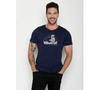 GREENBOMB Bear Canoe Spice - Sportliches T-Shirt aus Bio-Baumwolle / hochwertiger Print / GOTS / Fair & Vegan Blau (Marineblau) M