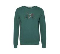 GREENBOMB Bike Enzo Wild - Gemütliches Sweatshirt aus Bio-Baumwolle / hochwertiger Print / GOTS / Fair & Vegan Grün (Dschungelgrün) XS