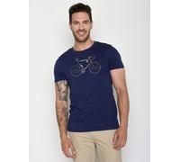 GREENBOMB Bike Jacques Guide - Sportliches T-Shirt aus Bio-Baumwolle / hochwertiger Print / GOTS / Fair & Vegan Blau (Marineblau) M