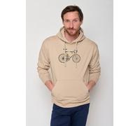 GREENBOMB Bike Knut Joy - Bequemer Hoodie aus Bio-Baumwolle / hochwertiger Print / GOTS / Fair & Vegan Braun (Latte) XXL