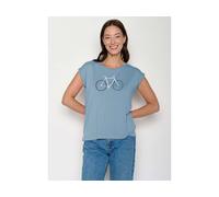 GREENBOMB Bio-Damen-T-Shirt 'Bike Handdrawn' mit angesch. Ärmeln, glacier blue, Gr. L