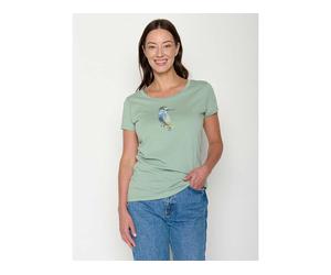 GREENBOMB Bio-Damen-T-Shirt 'Bird Look' mit Rundhalsausschnitt, pale green, Gr. S