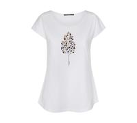GREENBOMB Bio-Damen-T-Shirt 'Fall Leaves' mit Rundhalsausschnitt, white, Gr. XS