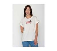 GREENBOMB Bio-Damen-T-Shirt 'Hot Dog' mit abgesetzten Ärmeln, moonstone, Gr. S