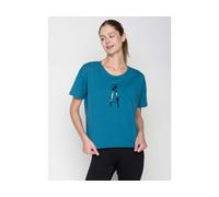 GREENBOMB Bio-Damen-T-Shirt 'Romantic' weit geschnitten, rich blue, Gr. M