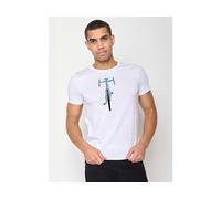GREENBOMB Bio-Herren-T-Shirt 'Front Stamp' mit Rundhalsausschnitt, white, Gr. M