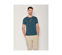 GREENBOMB Bio-Herren-T-Shirt 'Mikkel' mit Rundhalsausschnitt, blue stone, Gr. XL