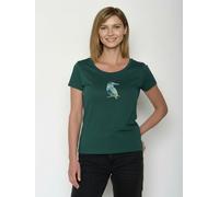 GREENBOMB Bird Look Loves - Sportliches T-Shirt aus Bio-Baumwolle / hochwertiger Print / GOTS / Fair & Vegan Türkis (Petrolgrün) L