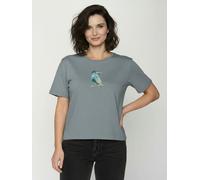 GREENBOMB Bird Look Nova - Kastiges T-Shirt aus Bio-Baumwolle / hochwertiger Print / GOTS / Fair & Vegan Grau (Fogstone) S