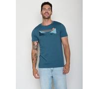 GREENBOMB Canoe Fjord Guide - Sportliches T-Shirt aus Bio-Baumwolle / hochwertiger Print / GOTS / Fair & Vegan Blau (Gezeitenblau) M
