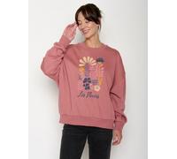 GREENBOMB Les Fleurs Core - Lässiges Sweatshirt aus Bio-Baumwolle / hochwertiger Print / GOTS / Fair & Vegan Rosa (Dark Rose) S