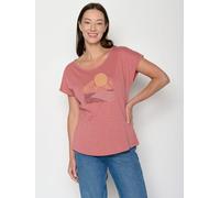 GREENBOMB Mountain Scenery Cool - Lässiges T-Shirt aus Bio-Baumwolle / hochwertiger Print / GOTS / Fair & Vegan Rosa (Dark Rose) XS