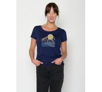 GREENBOMB Mountain Scenery Loves - Sportliches T-Shirt aus Bio-Baumwolle / hochwertiger Print / GOTS / Fair & Vegan Blau (Marineblau) L