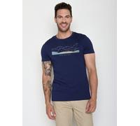 GREENBOMB Mountain Soul Guide - Sportliches T-Shirt aus Bio-Baumwolle / hochwertiger Print / GOTS / Fair & Vegan Blau (Marineblau) S