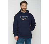 GREENBOMB Mountain Tour Joy - Gemütlicher Hoodie aus Bio-Baumwolle / hochwertiger Print / GOTS / Fair & Vegan Blau (Marineblau) XL