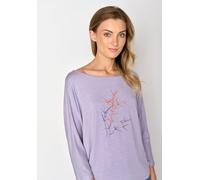 GREENBOMB Nature Bird Reed Simper - Gemütliches Longsleeve aus Viskose (LENZING ECOVERO) Mix / hochwertiger Print / Fair & Vegan Lila () S