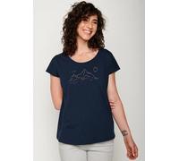 GREENBOMB Nature Contours Cool - Lässiges T-Shirt aus Bio-Baumwolle / hochwertiger Print / GOTS / Fair & Vegan Blau (Marineblau) XS