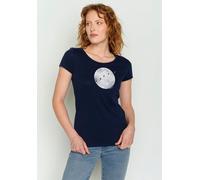 GREENBOMB Nature Penguin Hike Loves - Lässiges T-Shirt aus Bio-Baumwolle / hochwertiger Print / GOTS / Fair & Vegan Blau (Dunkelmarineblau) S