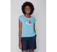 GREENBOMB Nature SUP Timid - Lässiges T-Shirt aus Bio-Baumwolle / hochwertiger Print / Fair & Vegan Blau (Sea Water ) XS