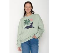 GREENBOMB Panther Leaves Core - Lässiges Sweatshirt aus Bio-Baumwolle / hochwertiger Print / GOTS / Fair & Vegan Grün (Gedämpfte Minze) XL