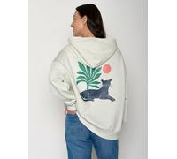 GREENBOMB Panther Leaves Mello - Lässiger Hoodie aus Bio-Baumwolle / hochwertiger Print / GOTS / Fair & Vegan Weiß (Mondstein) L