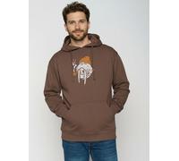 GREENBOMB Smokey Walrus Joy - Gemütlicher Hoodie aus Bio-Baumwolle / hochwertiger Print / GOTS / Fair & Vegan Braun (Earth Wood) S