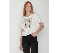 GREENBOMB Tucan Flower Feel - Lässiges T-Shirt aus Bio-Baumwoll-Mix / hochwertiger Print / GOTS / Fair & Vegan Weiß (Mondstein) XL