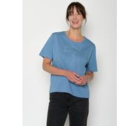 GREENBOMB Weekend Plans Nova - Kastiges T-Shirt aus Bio-Baumwolle / hochwertiger Print / GOTS / Fair & Vegan Blau (Gletscherblau) XL