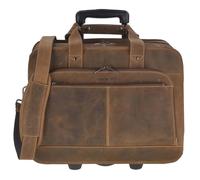 Greenburry Aktentasche mit Rollen Leder Business-Trolley braun Vintage - braun Leder 1549-25