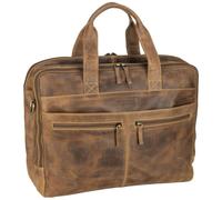Greenburry Businesstasche Vintage Leder Officebag Aktentasche Briefcase braun 43x34cm mit Notebookfach