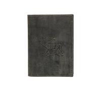 Greenburry Ausweismappe Jagdscheinetui mit Hirsch Stag im Vintage-Look aus Echtem Rindleder Oliv