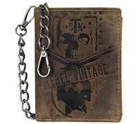Greenburry Vintage Skull Leder Biker Geldbörse mit Kette SK-1796A-25