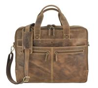 Greenburry Businesstasche Vintage Leder Officebag Aktentasche Briefcase braun 43x34cm mit Notebookfach - braun Leder 1572-25