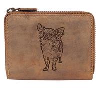 Greenburry Damengeldbörse mit Hunde-Motiv Chihuahua, eine Geschenkidee für Hundefreunde Leder