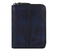 Greenburry Destressed Geldbörse RFID Schutz Leder 13 cm blau