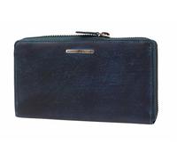 Greenburry Dirty Washed Geldbeutel Damen Geldbörse Blau | 19x9,5x2 cm