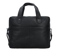 Greenburry Fiorentina Aktentasche Leder 37 cm Laptopfach schwarz