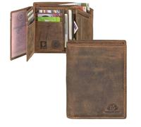 Greenburry Geldbörse Leder braun antik Portemonnaie Geldbeutel 8 Kartenfächer Vintage - 1796A-25