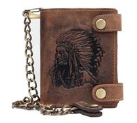 Greenburry Vintage Indian Geldbörse Leder 10 cm braun