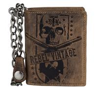 Greenburry Vintage Skull Leder Biker Geldbörse mit Kette SK-1796A-25