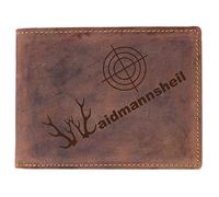 Greenburry Greenbury Jagd-Geldbeutel mit Waidmannsheil Motiv I Portemonnie in Querformat I Geldbörse mit Jagd Motiv I Die Geschenkidee für Jäger